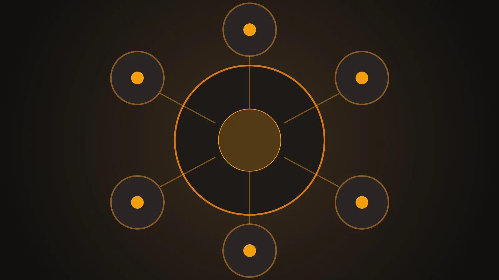 Human team gathered around a warm illuminated AI decision table